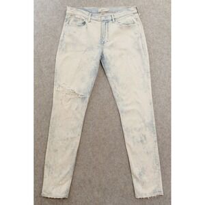 Hudson Jeans Mens 32 Blue Zach Skinny Indigo Foam Distressed Paint Splatter New